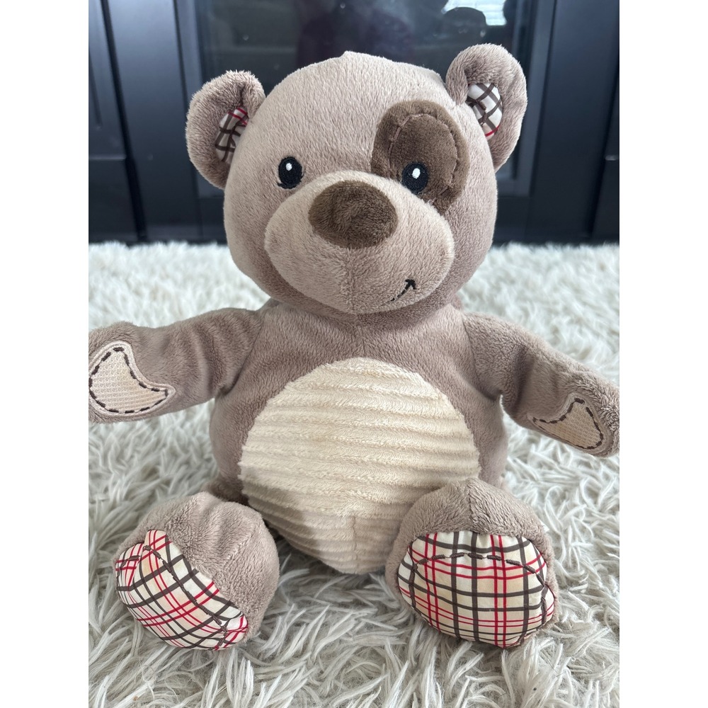 Cinch by Dex Brown Teddy Bear Plush Sound Machine Soother Plaid Accents PA-10805